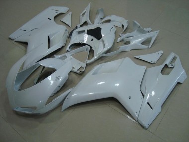 2007-2014 Glossy White Ducati 848 1098 1198 Moto Fairings UK Stores