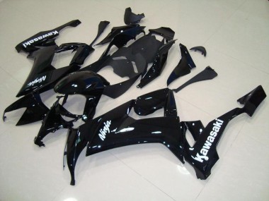 2008-2010 Glossy Black with White Sticker Kawasaki ZX10R Motorcycle Fairing Kit UK Stores