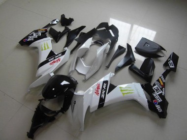 2008-2010 White Monster Kawasaki ZX10R Bike Fairings UK Stores