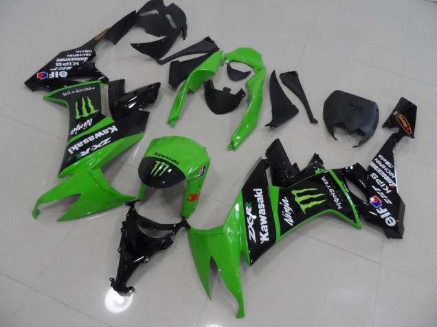 2008-2010 Green and Black Monster Kawasaki ZX10R Motorbike Fairing UK Stores