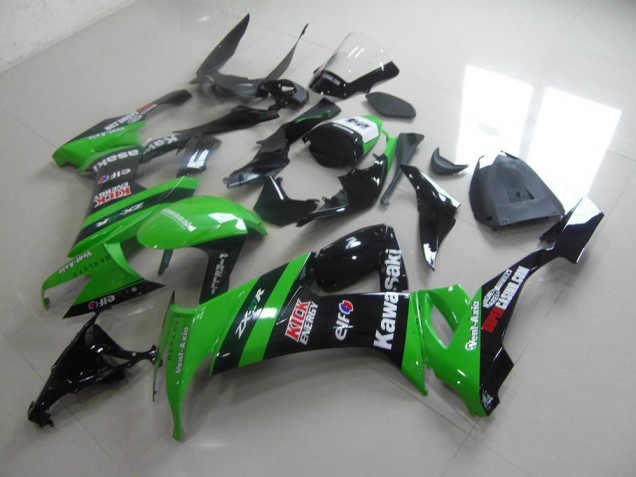 2008-2010 Green Black Kick Kawasaki ZX10R Replacement Motorcycle Fairings UK Stores