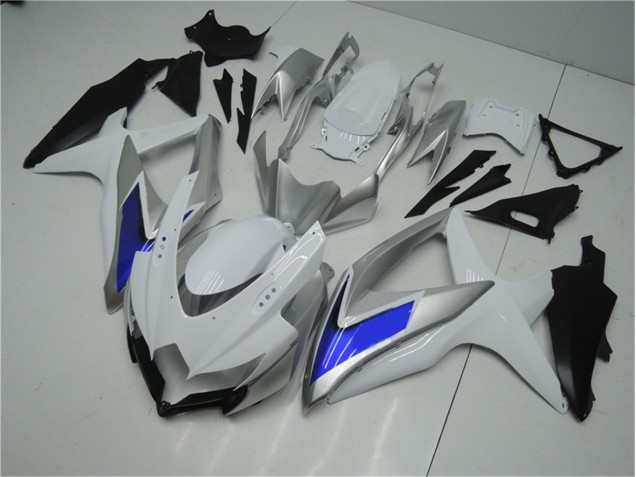 2008-2010 White Silver Blue Suzuki GSXR 600/750 Motorcycle Fairings Kit UK Stores