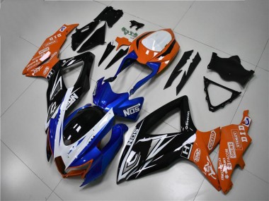 2008-2010 Blue Orange Suzuki GSXR 600/750 Motorcycle Fairings Kit UK Stores