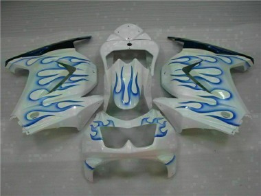 2008-2012 White Blue Flame Kawasaki EX250 Motorcycle Bodywork UK Stores