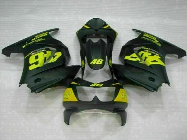 2008-2012 Black Yellow 46 Kawasaki EX250 Motorcycle Fairings Kit UK Stores