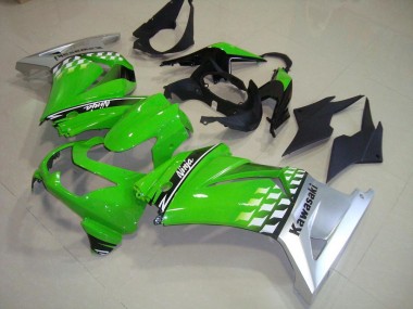 2008-2012 Green Silver Kawasaki ZX250R Motorcycle Fairings Kit UK Stores