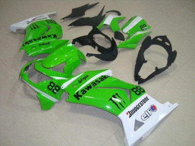 2008-2012 Green and White Kawasaki ZX250R Bike Fairing UK Stores