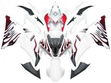 2008-2016 White Red Flame R6 Yamaha YZF R6 Motorbike Fairing UK Stores