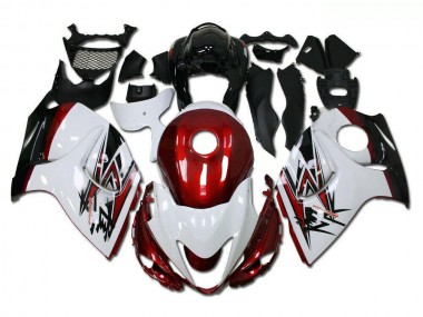 2008-2019 White Red Suzuki GSXR 1300 Hayabusa Motorcycle Fairings Kits UK Stores