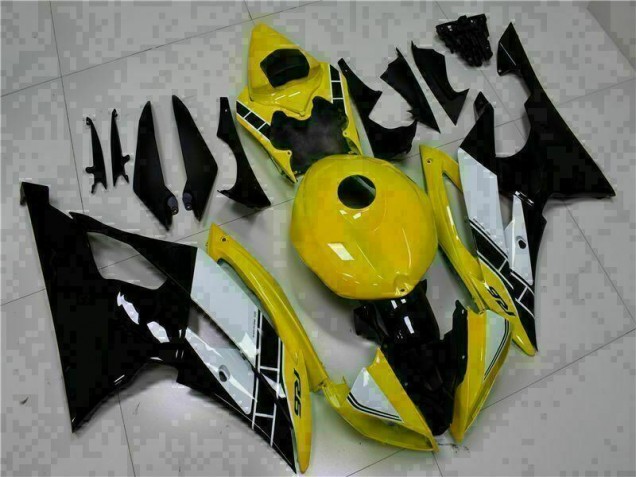 2008-2016 Yellow Black Yamaha YZF R6 Motorcycle Fairings Kits UK Stores