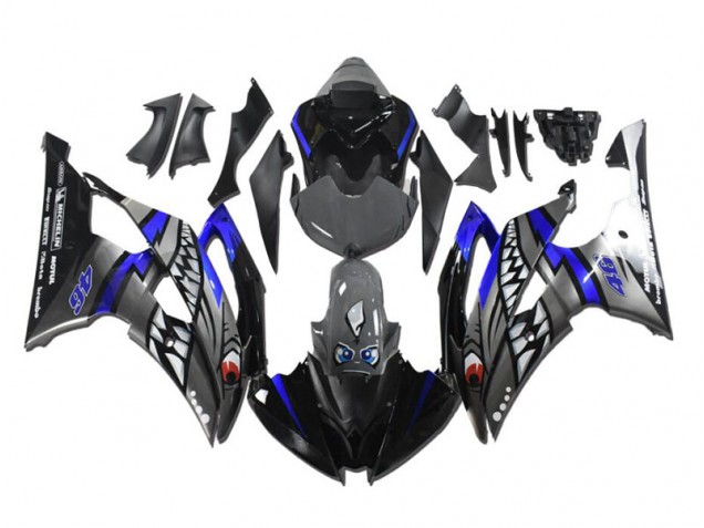 2008-2016 Grey Blue Shark Yamaha YZF R6 Motorcycle Fairing Kit UK Stores