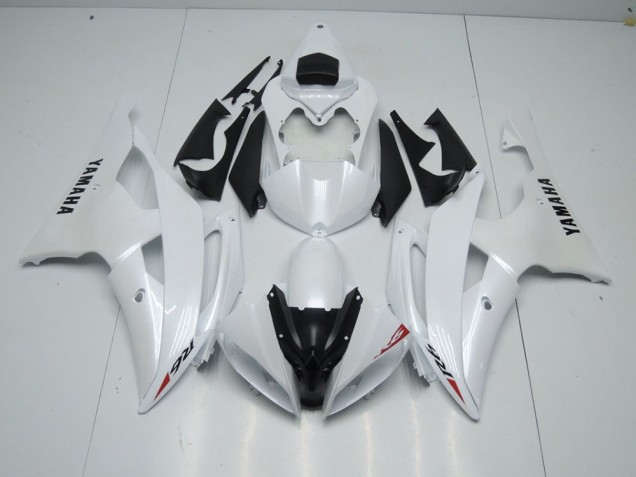 2008-2016 Pearl White and Red Sticker Yamaha YZF R6 Motorcycle Fairings Kits UK Stores