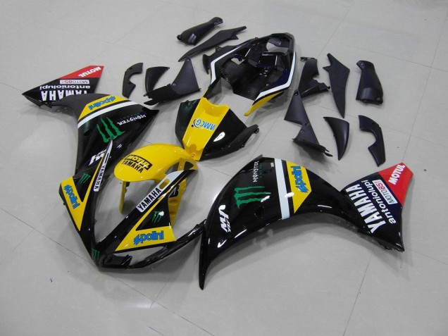 2009-2011 Yellow Black Monster Yamaha YZF R1 Motorcycle Fairing UK Stores