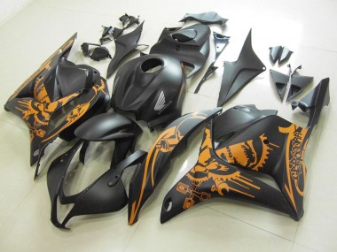 2009-2012 Matte Black Orange Sticker Honda CBR600RR Motorcycle Fairings UK Stores