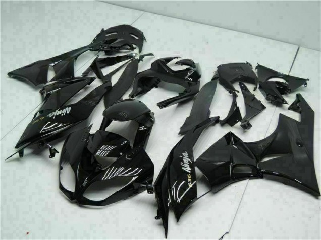 2009-2012 Black White Ninja 636 Kawasaki ZX6R Moto Fairings UK Stores