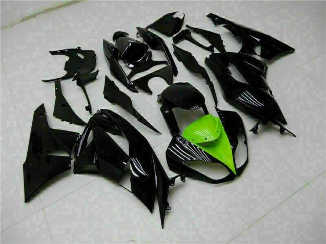 2009-2012 Black Green Kawasaki ZX6R Moto Fairings UK Stores