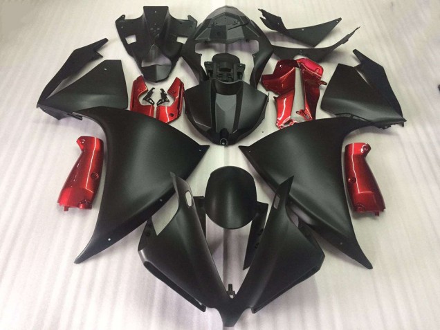 2012-2014 Matte Black Glossy Red Yamaha YZF R1 Moto Fairings UK Stores