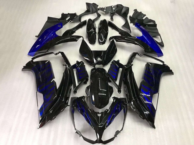 2012-2016 Black Blue Flame Kawasaki EX650 Motor Fairings UK Stores