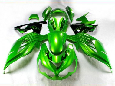 2012-2021 Green Black Kawasaki ZX14R ZZR1400 Motorcycle Fairings Kit UK Stores