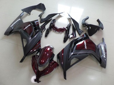 2013-2016 Dark Red and Grey Kawasaki ZX300R Motorcycle Fairings UK Stores