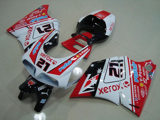 1993-2005 Red White Xerox 21 Ducati 748 916 996 996S Motorbike Fairing Kits UK Stores