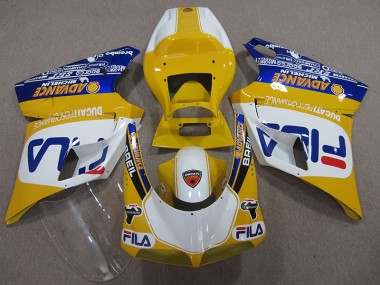 1993-2005 Yellow White Fila Ducati 748 Bike Fairings UK Stores