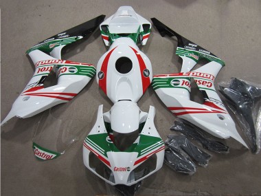 2006-2007 White Green Red Castrol Honda CBR1000RR Motorcycle Fairings Kit UK Stores