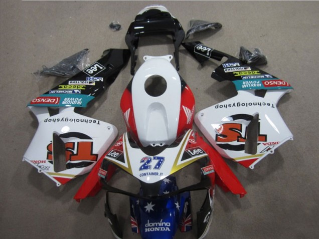 2003-2004 White Red Blue 27 Honda CBR600RR Motorcycle Fairings UK Stores