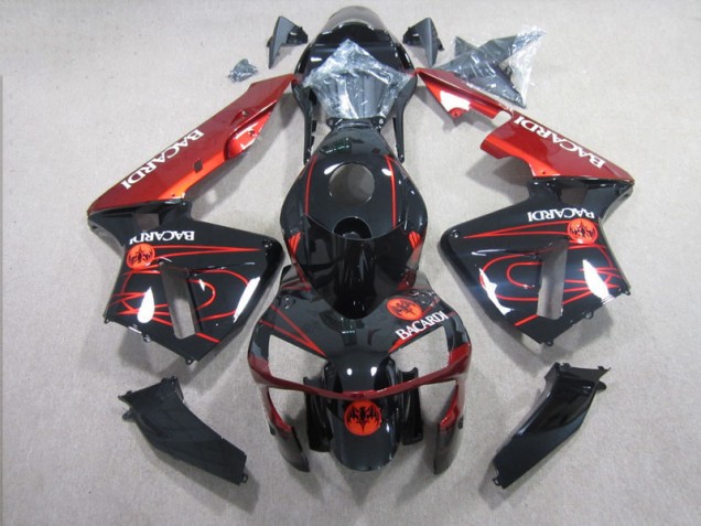 2003-2004 Black Red RACARDI Honda CBR600RR Bike Fairing Kit UK Stores