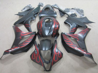 2007-2008 Black with Red Flame Honda CBR600RR Motorcylce Fairings UK Stores