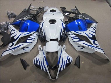 2009-2012 White Blue Flame Honda CBR600RR Bike Fairings UK Stores