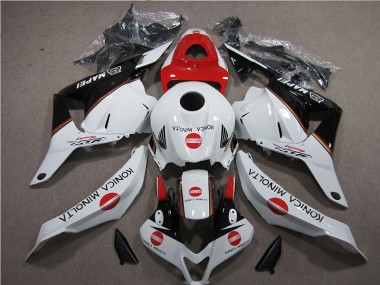 2009-2012 White Red Konica Minolta Honda CBR600RR Motorbike Fairing Kits UK Stores