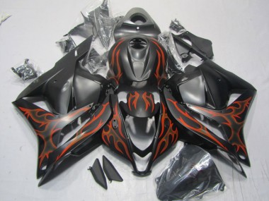 2009-2012 Black Red Flame Honda CBR600RR Motorcycle Replacement Fairings UK Stores