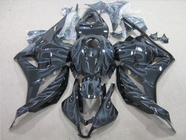 2009-2012 Black Silver Flame Honda CBR600RR Motorcycle Fairings UK Stores