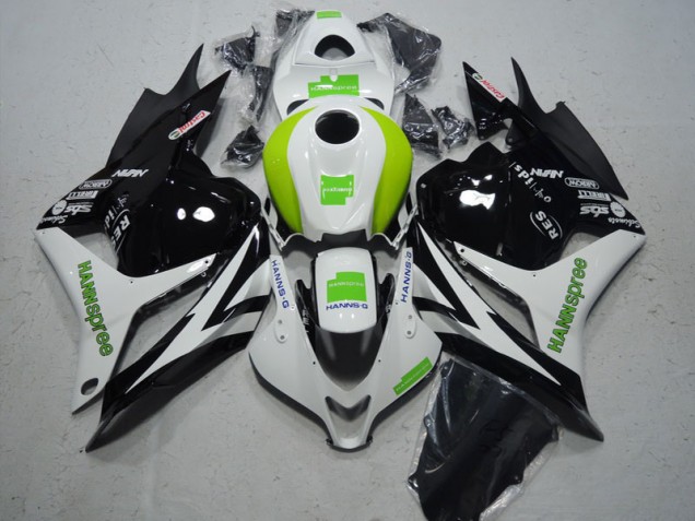 2009-2012 Black White Green Hannspree Honda CBR600RR Motorcycle Fairing Kit UK Stores