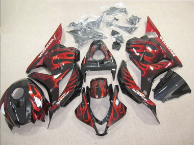 2009-2012 Black Red Flame Honda CBR600RR Bike Fairings UK Stores