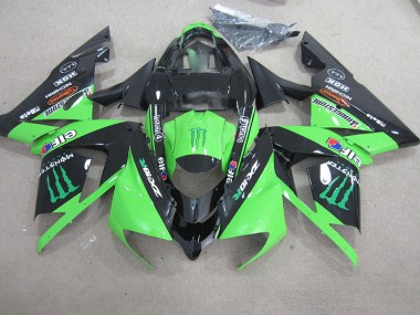 2003-2005 Black Green Monster Kawasaki ZX10R Motorcycle Fairing Kits UK Stores