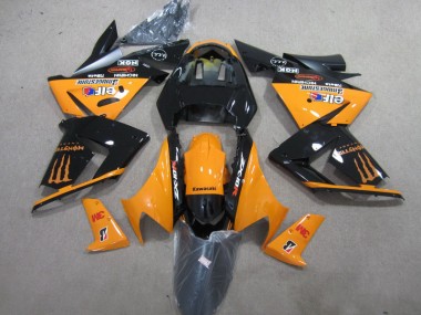 2003-2005 Black Orange 3M Monster Kawasaki ZX10R Bike Fairings UK Stores