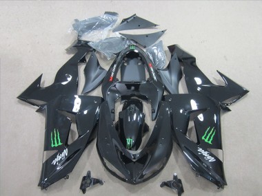 2006-2007 Black Green Monster Ninja Kawasaki ZX10R Motorcycle Fairings Kit UK Stores