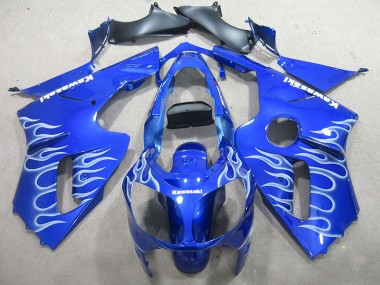 2000-2001 Blue White Flame Kawasaki ZX12R Motorcylce Fairings UK Stores