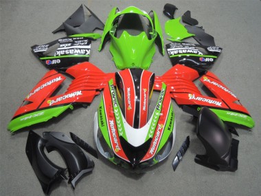 2006-2011 Red Green Motocard Kawasaki ZX14R ZZR1400 Bike Fairing UK Stores