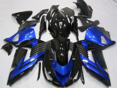 2006-2011 Black Blue Kawasaki ZX14R ZZR1400 Moto Fairings UK Stores