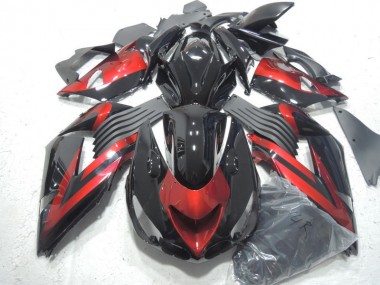 2006-2011 Black Red Kawasaki ZX14R ZZR1400 Motorcycle Fairings Kit UK Stores