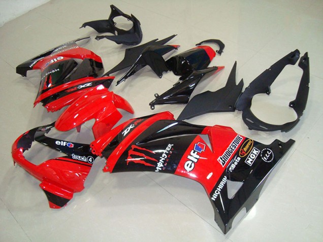 2008-2012 Black Red Monster Kawasaki ZX250R Bike Fairings UK Stores