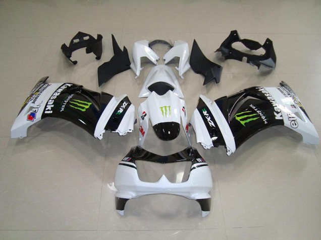 2008-2012 Black White Monster Kawasaki ZX250R Motorbike Fairing UK Stores