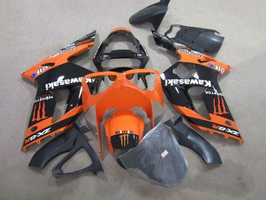 2003-2004 Black Orange Monster Kawasaki ZX6R Motorbike Fairings UK Stores