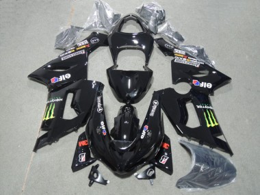 2005-2006 Black 3M Touch4 Monster Kawasaki ZX6R Motorcyle Fairings UK Stores