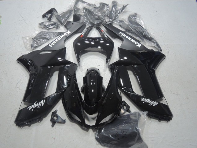 2007-2008 Black White Ninja Kawasaki ZX6R Bike Fairings UK Stores