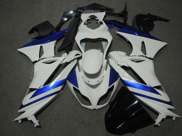 2009-2012 White Blue Kawasaki ZX6R Motorbike Fairings UK Stores