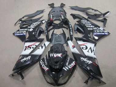 2009-2012 Black West Kawasaki ZX6R Motorcycle Fairing Kits UK Stores